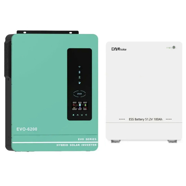 Комплект ДБЖ №197 (48В 6.2 кВт): Інвертор Anern AN-SCI-EVO-6200 + АКБ DHN-LVWES05-G1